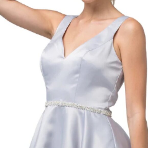 NWT Dancing Queen 9504 Homecoming Dress Silver size XS - Picture 4 of 7